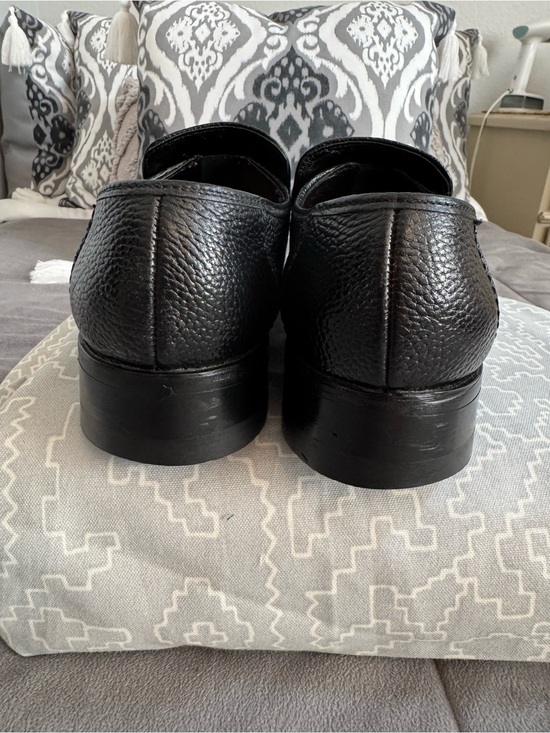 Ambassador men’s hand crafted Black Pebbled Leather formal dress Loafers Sz 9D main image 4